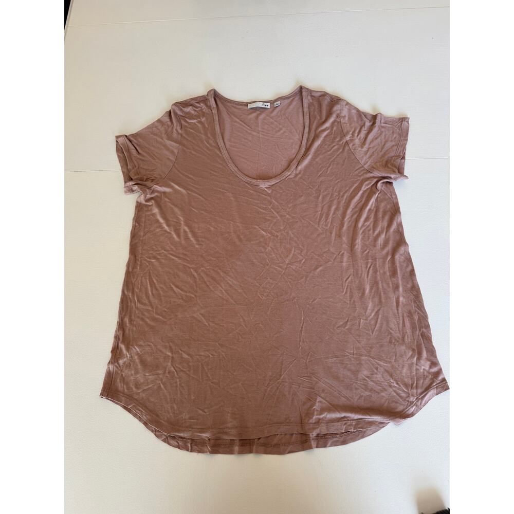 Aritzia Wilfred Free Dusty Pink Scoop Neck Breezy Short Sleeve Tee Shirt Large